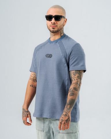 Camiseta Regular Acanelada Azul