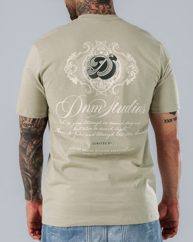 Camiseta Para Hombre Regular Slim Verde Laurel Stamps