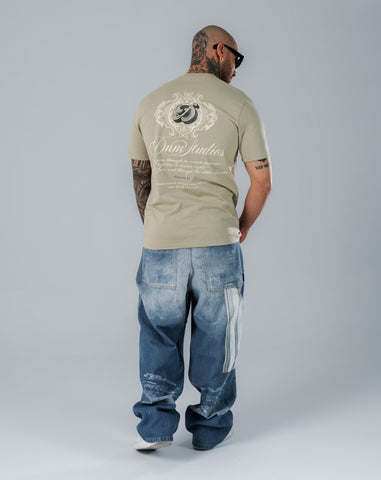 Camiseta Para Hombre Regular Slim Verde Laurel Stamps