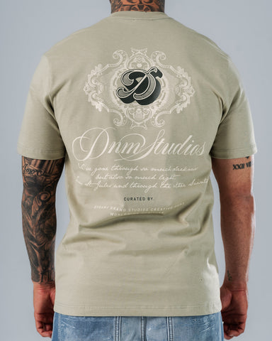 Camiseta Para Hombre Regular Slim Verde Laurel Stamps