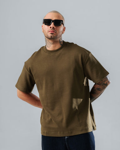 Camiseta Relaxed Fit Basico Verde Militar