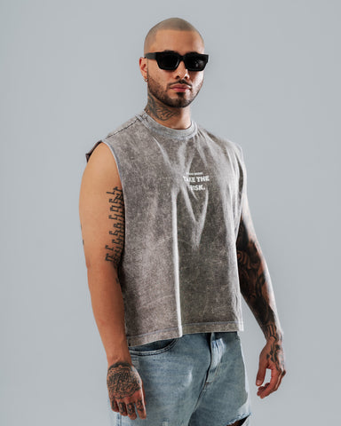 Camiseta Sin Manga Boxy Fit Take the Risk