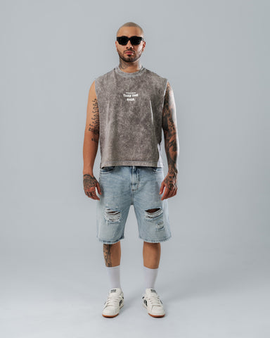 Camiseta Sin Manga Boxy Fit Take the Risk