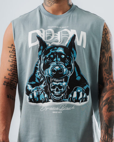 Camiseta Sin Mangas Para Hombre Azul Grisáceo DYNM