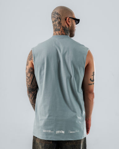 Camiseta Sin Mangas Para Hombre Azul Grisáceo DYNM