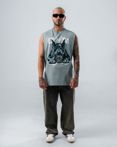 Camiseta Sin Mangas Para Hombre Azul Grisáceo DYNM
