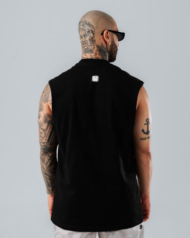 Camiseta Sin Mangas Para Hombre Negra