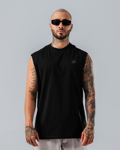 Camiseta Sin Mangas Para Hombre Negra