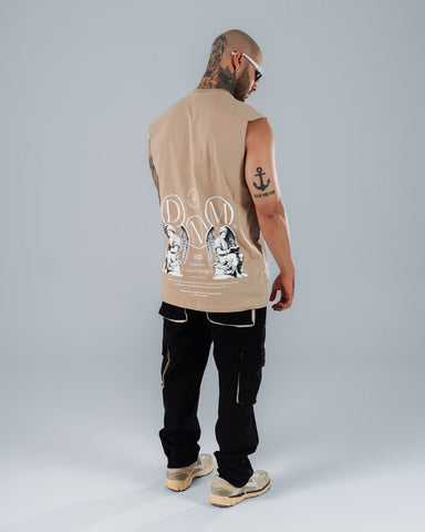 Camiseta Sin Mangas Para Hombre Taupe DNM