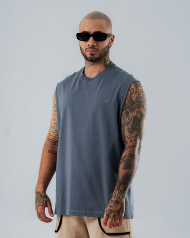 Camiseta Sin Mangas Regular Azul Rochozo Essential