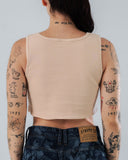 Crop Top Beige Para Mujer Corte Imperio