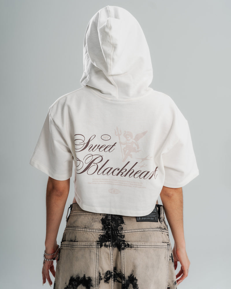 Crop Top Blackheat  con Capucha