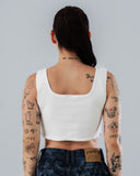 Crop Top Blanco Para Mujer Escote Cuadrado