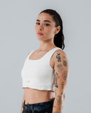 Crop Top Blanco Para Mujer Escote Cuadrado