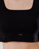 Crop Top Negro Escote Cuadrado