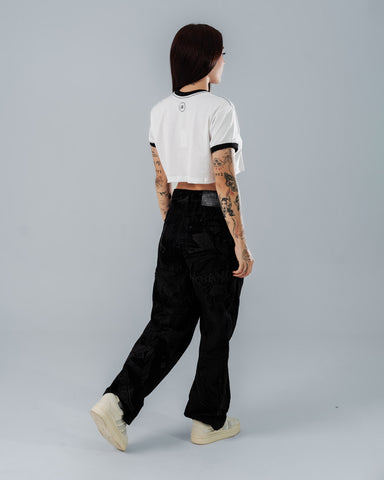 Crop Top Para Mujer Regular Contrast Edge
