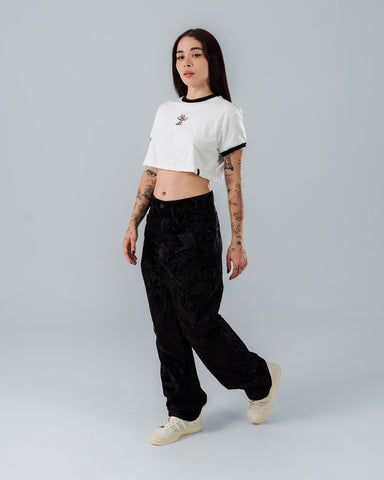 Crop Top Para Mujer Regular Contrast Edge