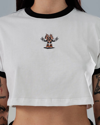 Crop Top Para Mujer Regular Contrast Edge