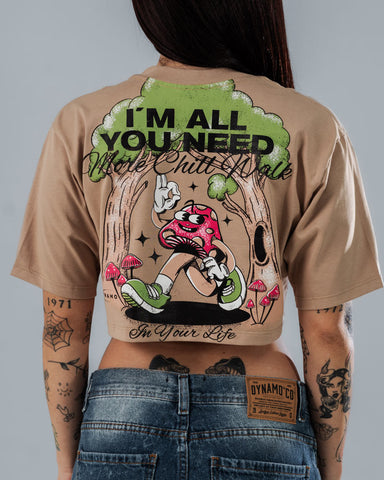 Crop Top  Para Mujer Regular Mushroom Vibes