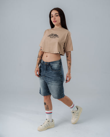 Crop Top  Para Mujer Regular Mushroom Vibes