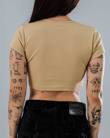 Crop Top Para Mujer Regular Sand
