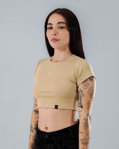 Crop Top Para Mujer Regular Sand