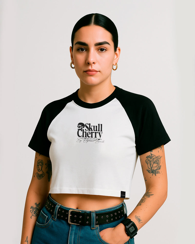 Crop Top Para Mujer Skull Cherry