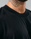 3 Camisetas Para Hombre Básicas Negras Oversize - Pack x3