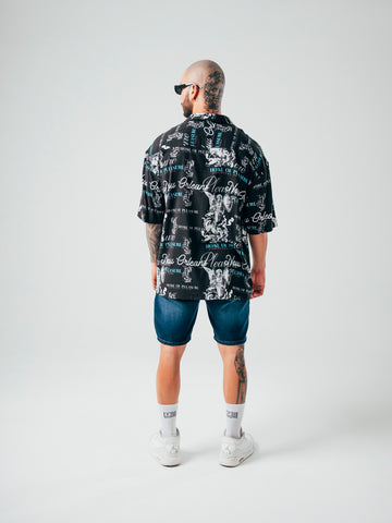 Camisa Para Hombre Oversize Negra Angel