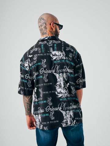 Camisa Para Hombre Oversize Negra Angel