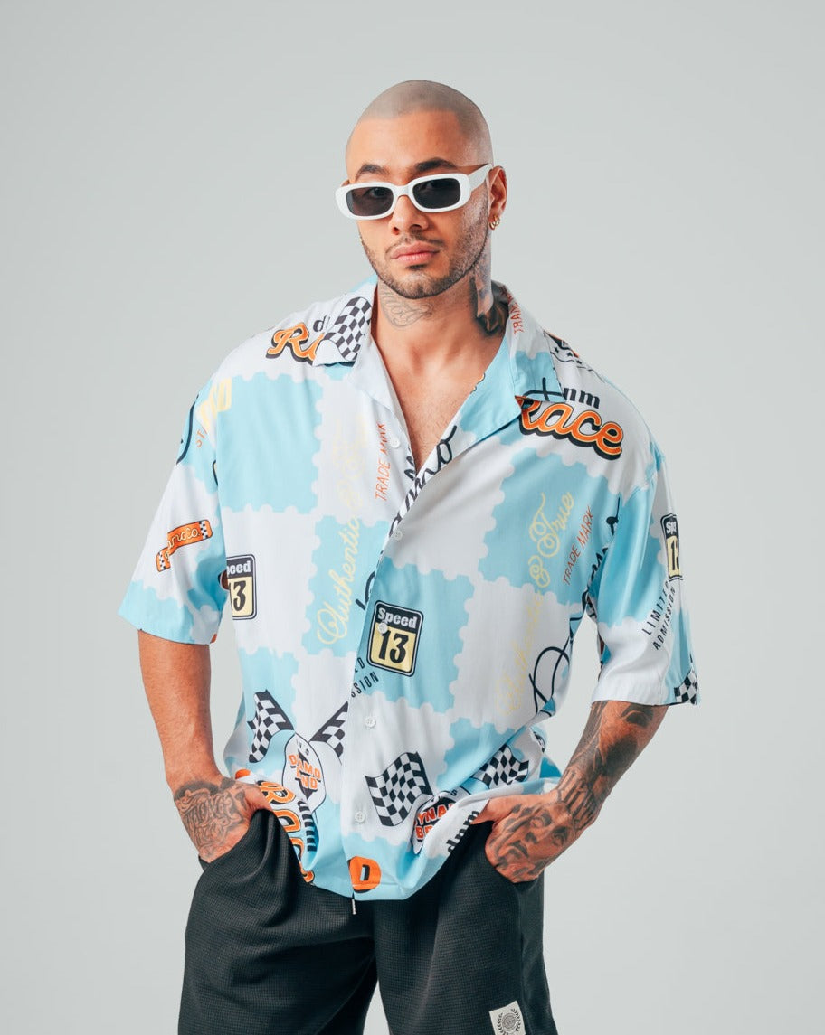 Camisa Oversize Para Hombre Crudo DNM Drive