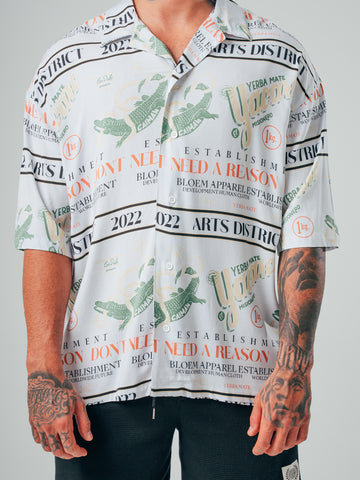 Camisa Para Hombre Oversize Crudo Caiman