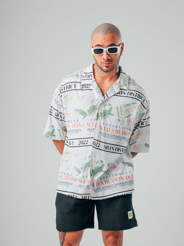 Camisa Para Hombre Oversize Crudo Caiman