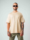 Camiseta básica para hombre fit regular color arena