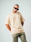 Camiseta básica para hombre fit regular color arena