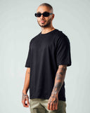 Camiseta negra para hombre fit regular básica