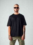 Camiseta negra para hombre fit regular básica