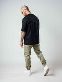 Camiseta negra para hombre fit regular básica