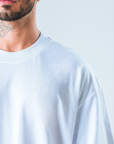 Camiseta para hombre básica blanca oversize