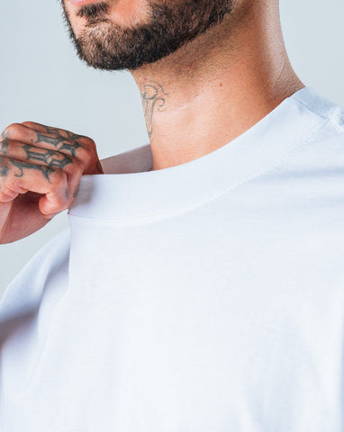 Camiseta para hombre básica blanca oversize