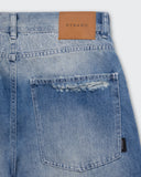 Jean Azul Wide Leg Stitched