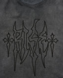 Camiseta Negra Lavada Boxy Rebel