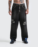 Jeans Baggy Distressed Black