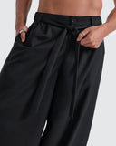 Pantalón Negro Barrel Fit Shadow Tailor