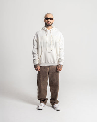 Hoodie Oversize White Mesh