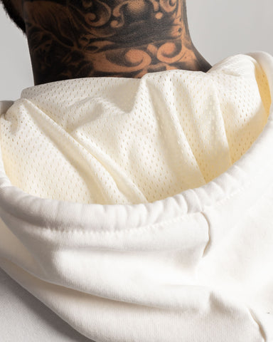 Hoodie Oversize White Mesh