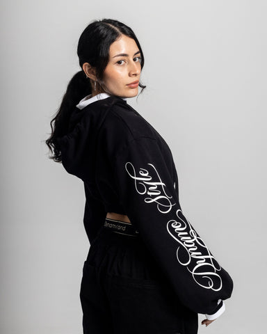 Crop Top Script Black