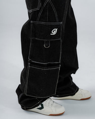 Jeans Baggy Cargo Black Stitch