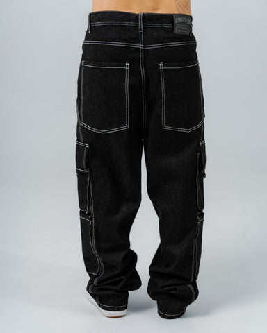 Jeans Baggy Cargo Black Stitch