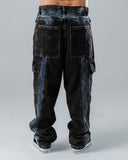 Jeans Baggy Cargo Doble Tono